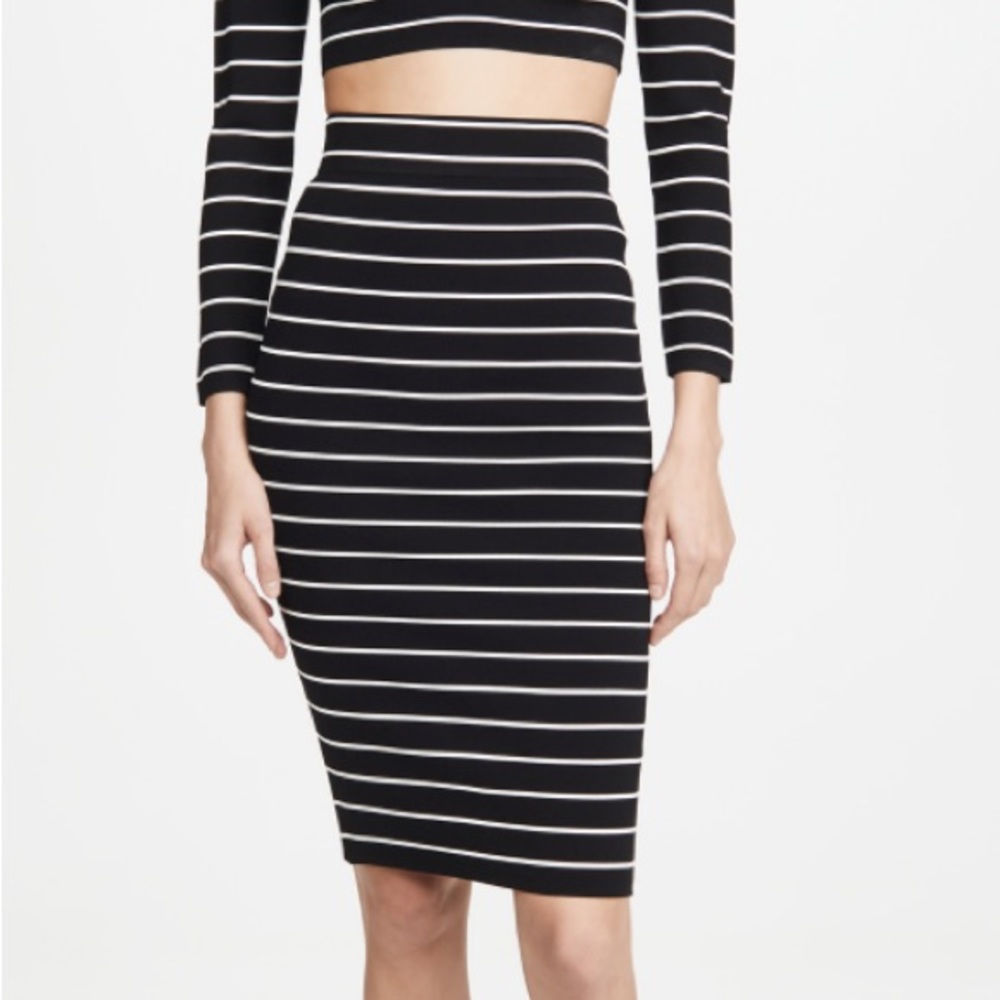 American Apparel Midi Striped Pencil Skirt